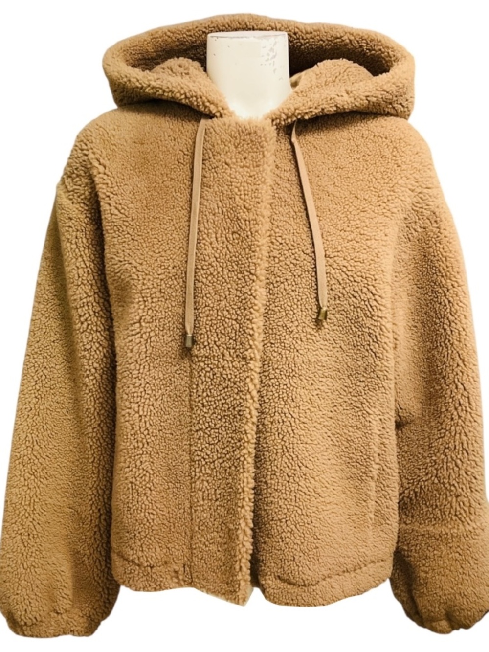 Pologeorgis Tan Hooded Lamb Shearling Jacket